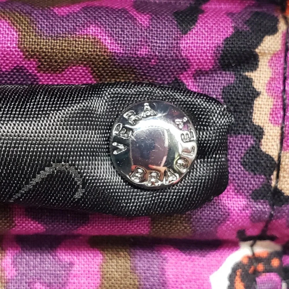 Vera Bradley 6 Pocket Travel Jewelry Organizer Classic Black Zebra Dome Velvet